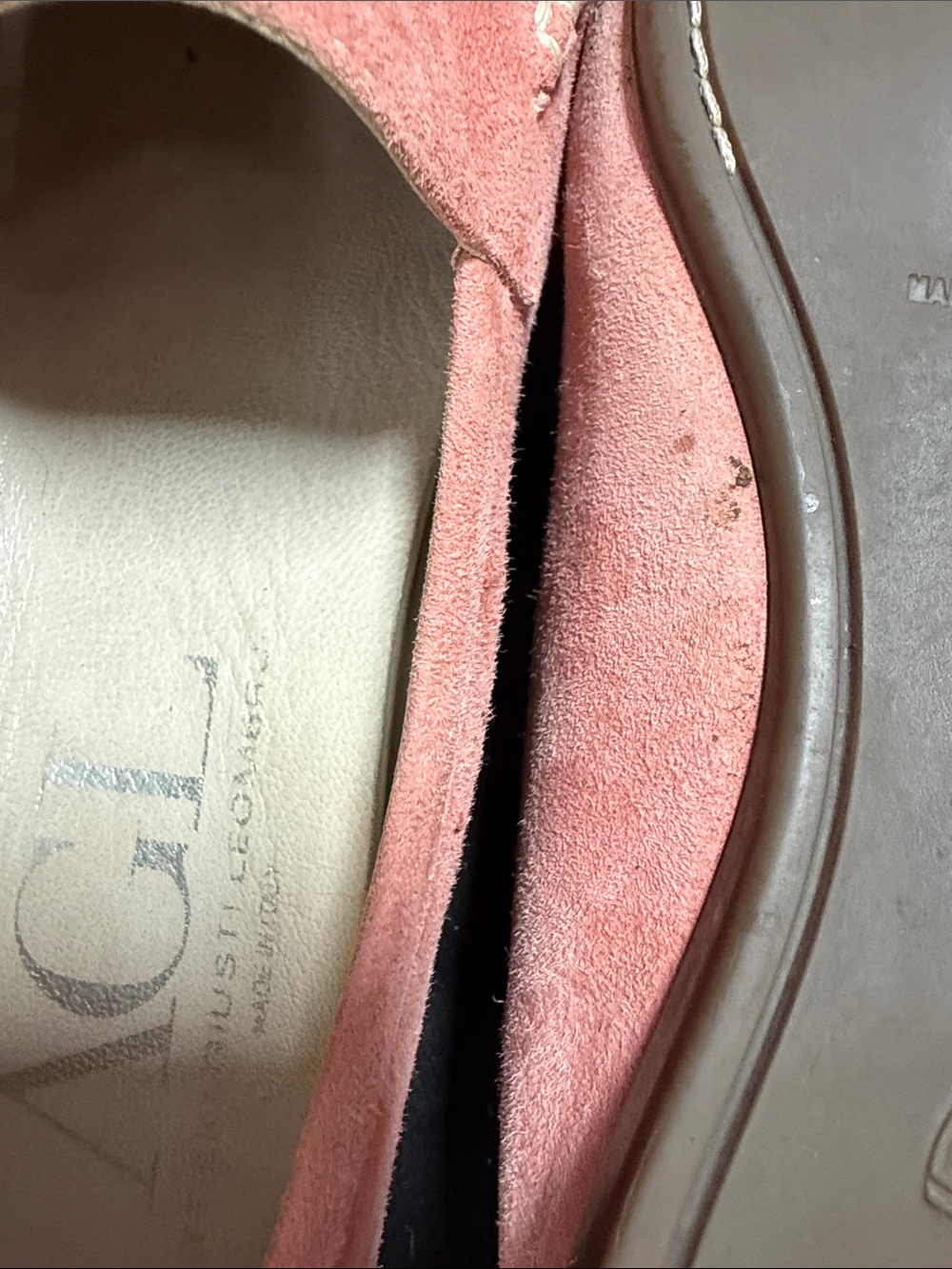 AGL Coral Pink Suede Driving Loafers - Picture 9 of 15